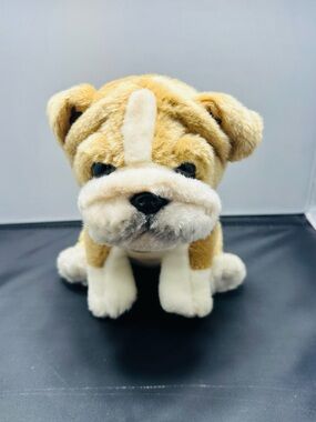 Miyoni Tots Bulldog Plush Bulldog Puppy Toy - Tan and Cream